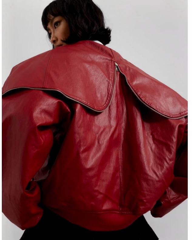 The Frankie Shop - Red Leather Jacket by The Frankie Shop - Pickle