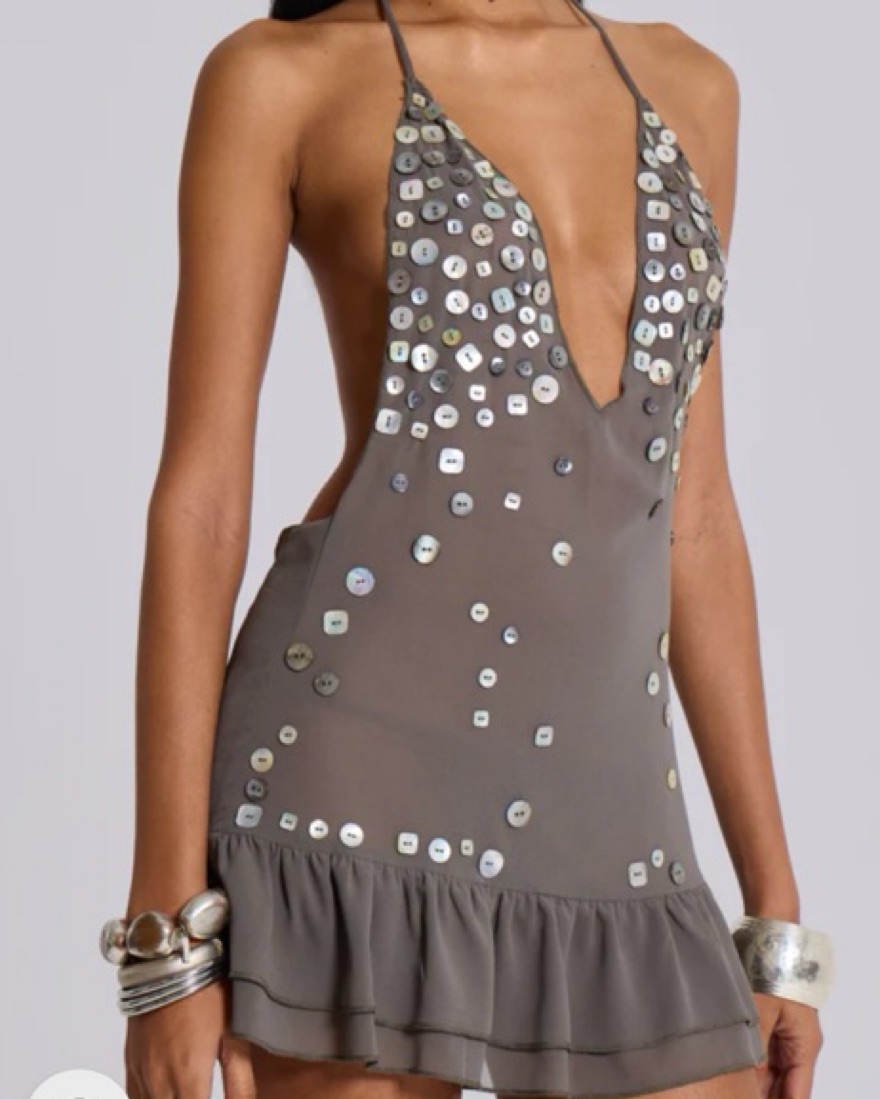 Jaded London Button Me Up Mini Dress by Jaded London - Pickle