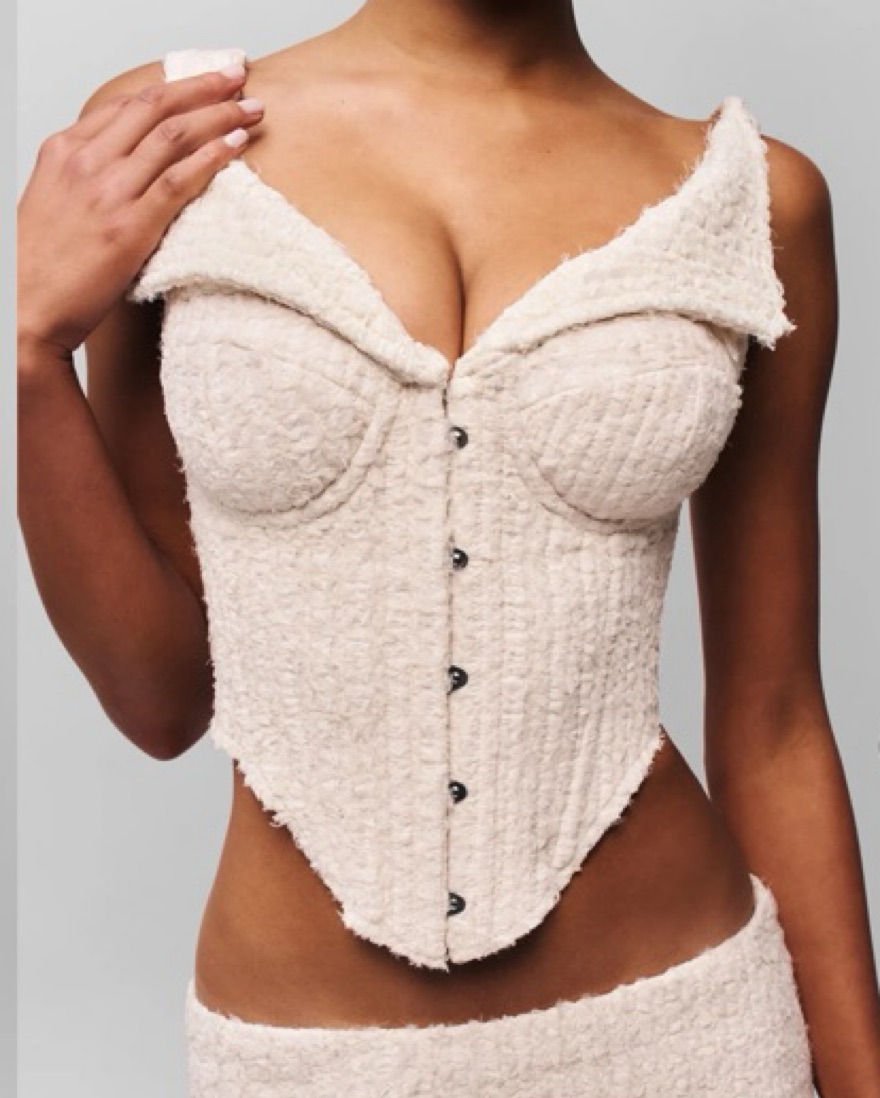 Danielle Guizio Chamonix Chiffon Corset by Danielle Guizio - Pickle
