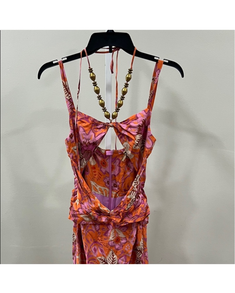 Alexis S Nisa Midi Dress - Orange / Pink by Alexis - Pickle
