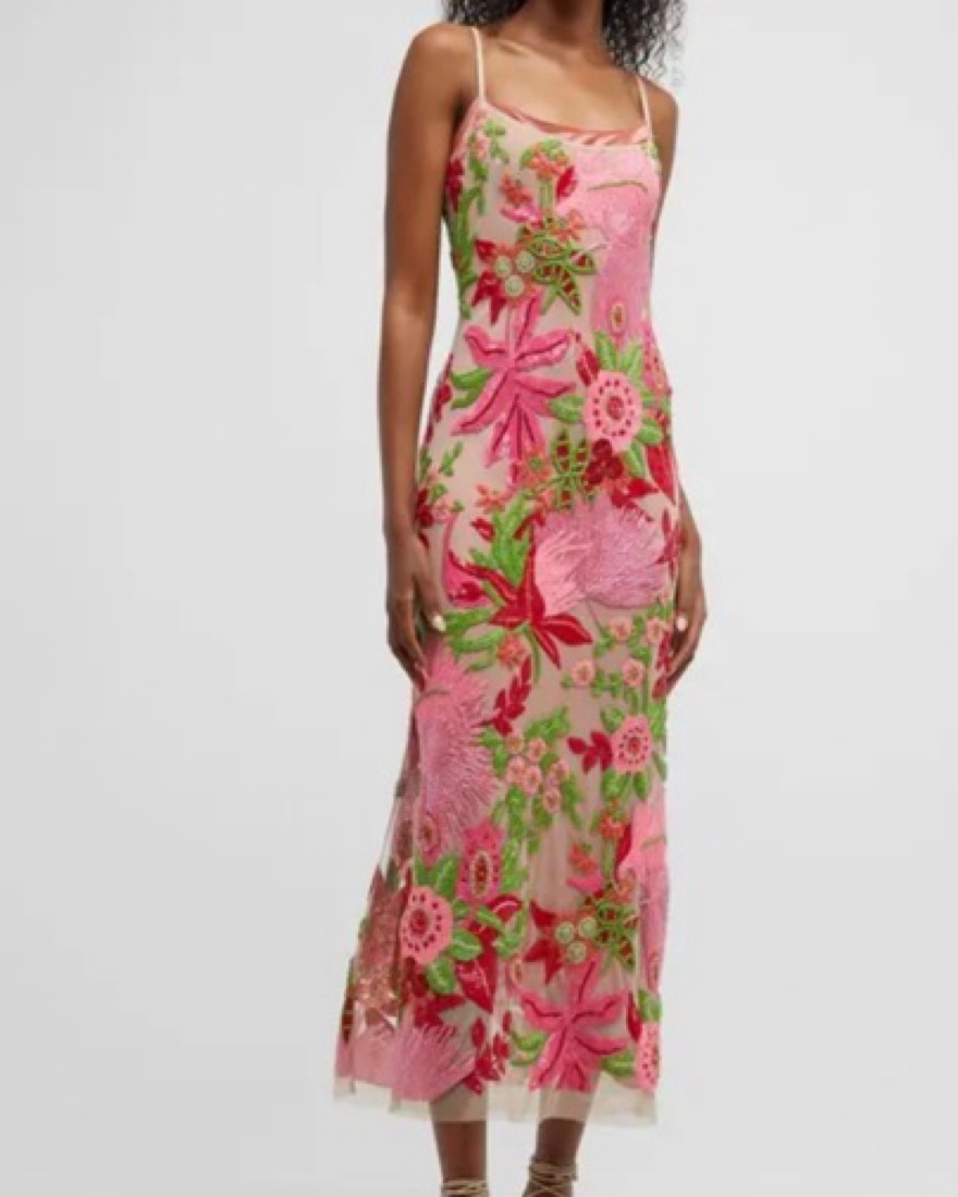 Cult Gaia Pink Beaded Midi Dress - XS by Cult Gaia - Pickle