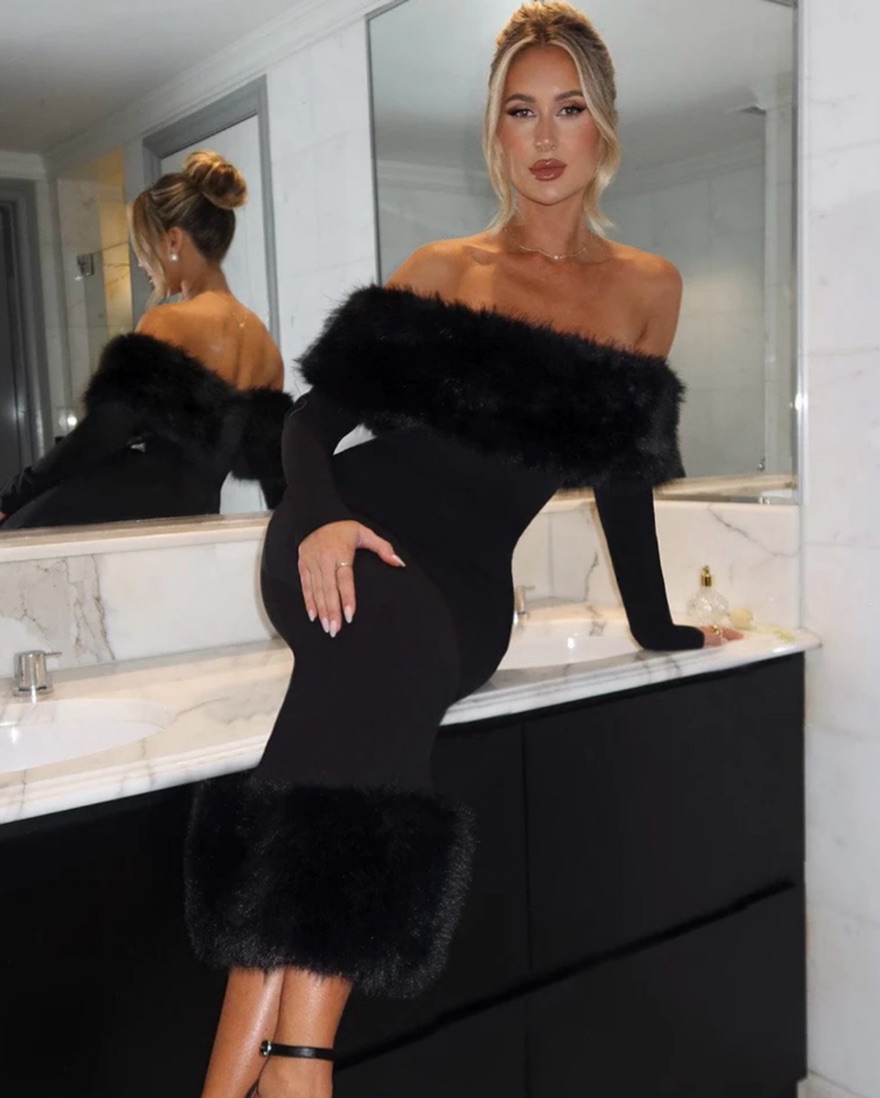 VITTORIA MIDI DRESS-BLACK by Babyboo - Pickle