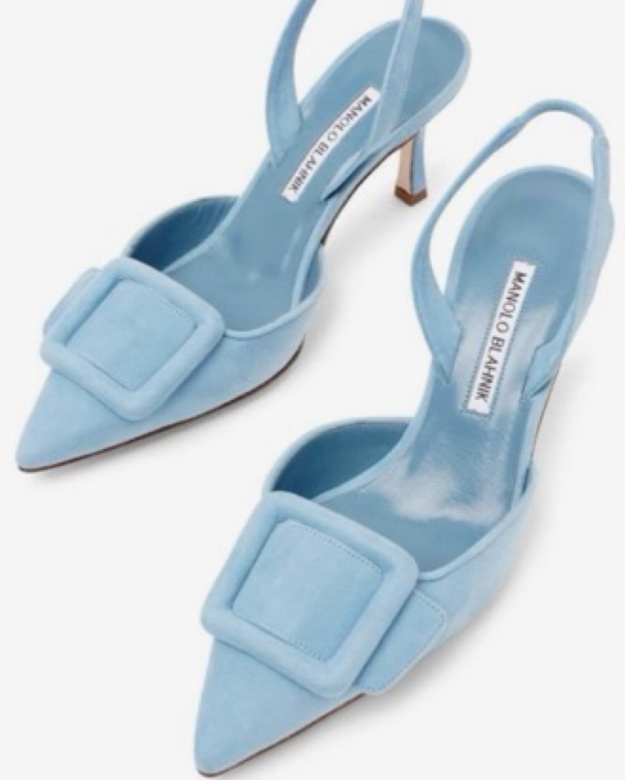 Manolo Blahnik Maysli Slingbacks by Manolo Blahnik - Pickle