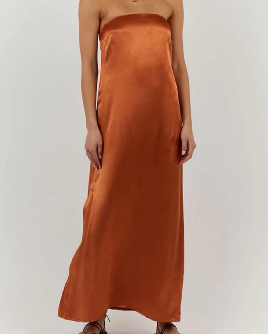 Dissh MIA ORANGE STRAPLESS SATIN by Dissh - Pickle