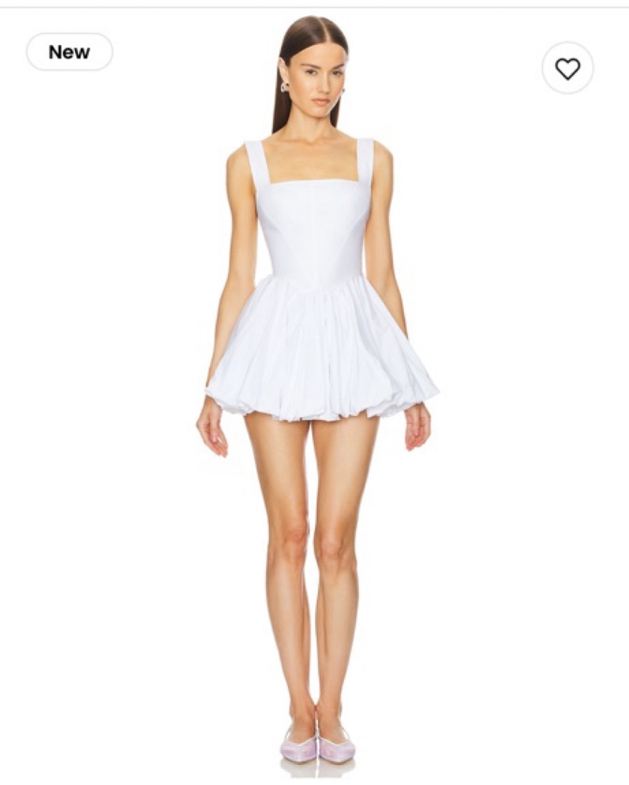 HELSA Poplin Bubble Mini Dress White by Helsa - Pickle