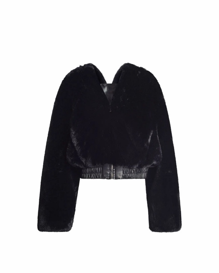 I.AM.GIA 717 Black Faux Fur Hooded Coat by I AM GIA - Pickle