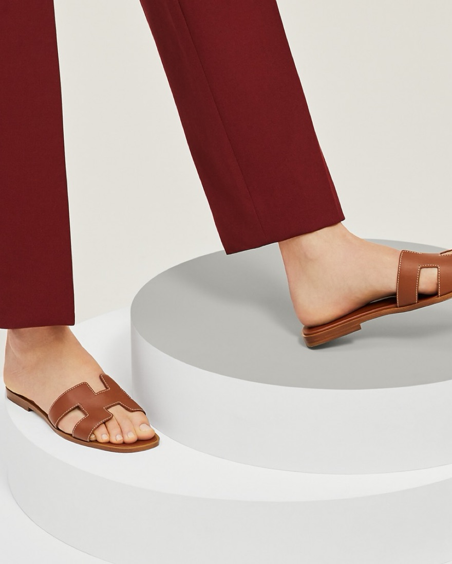 Hermes Oran Sandals by Hermes - Pickle