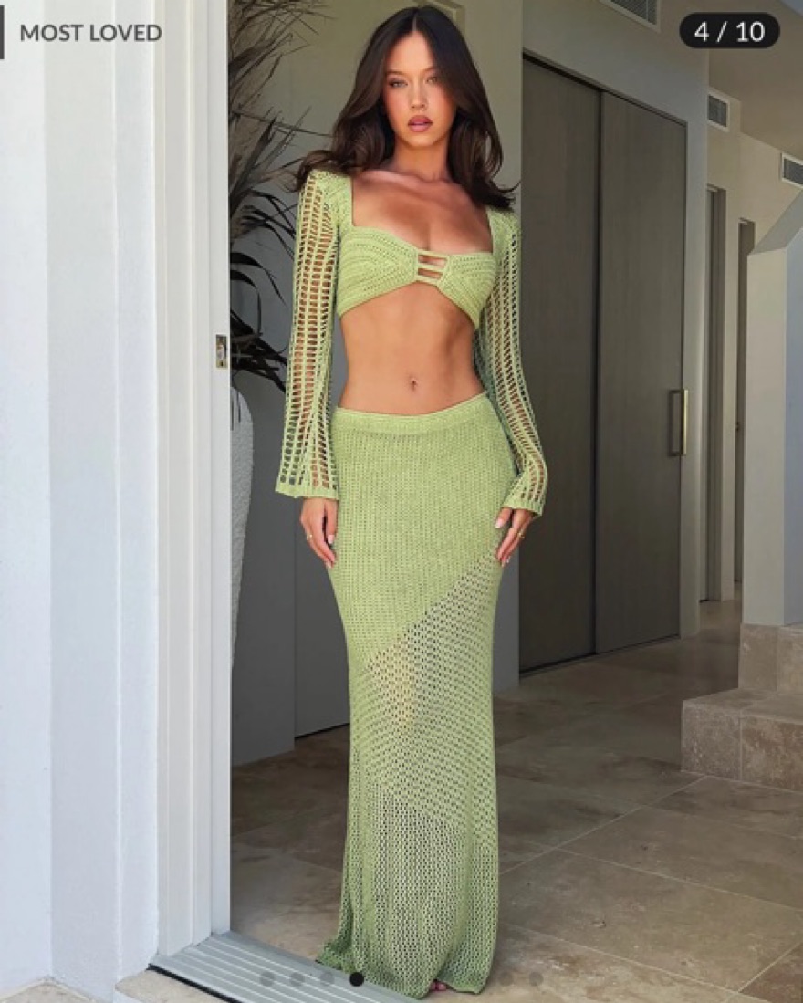 Tiger Mist CROCHET MACAULEY SKIRT ONLY by Tigermist - Pickle