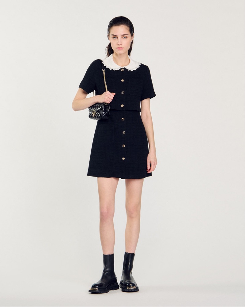 Sandro Tweed Mini Dress by Sandro - Pickle