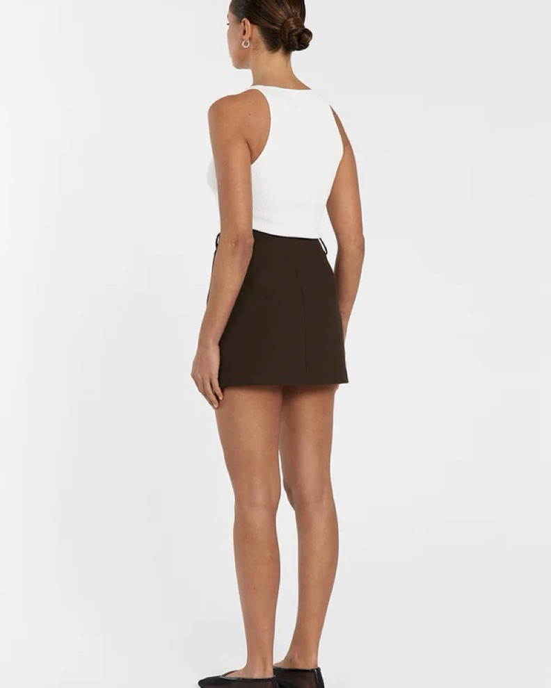 Julie Bitter Choc Talored Skort by Dissh - Pickle