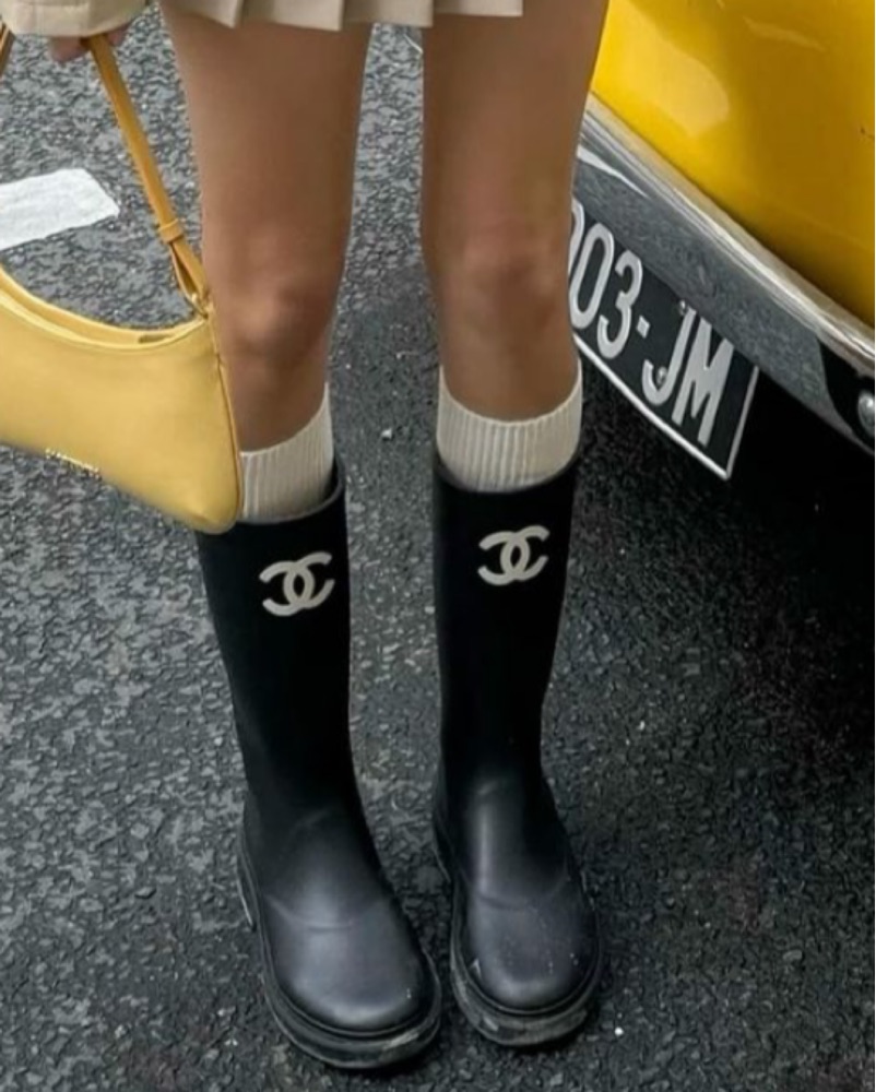 Chanel Rain Boots by Chanel - Pickle