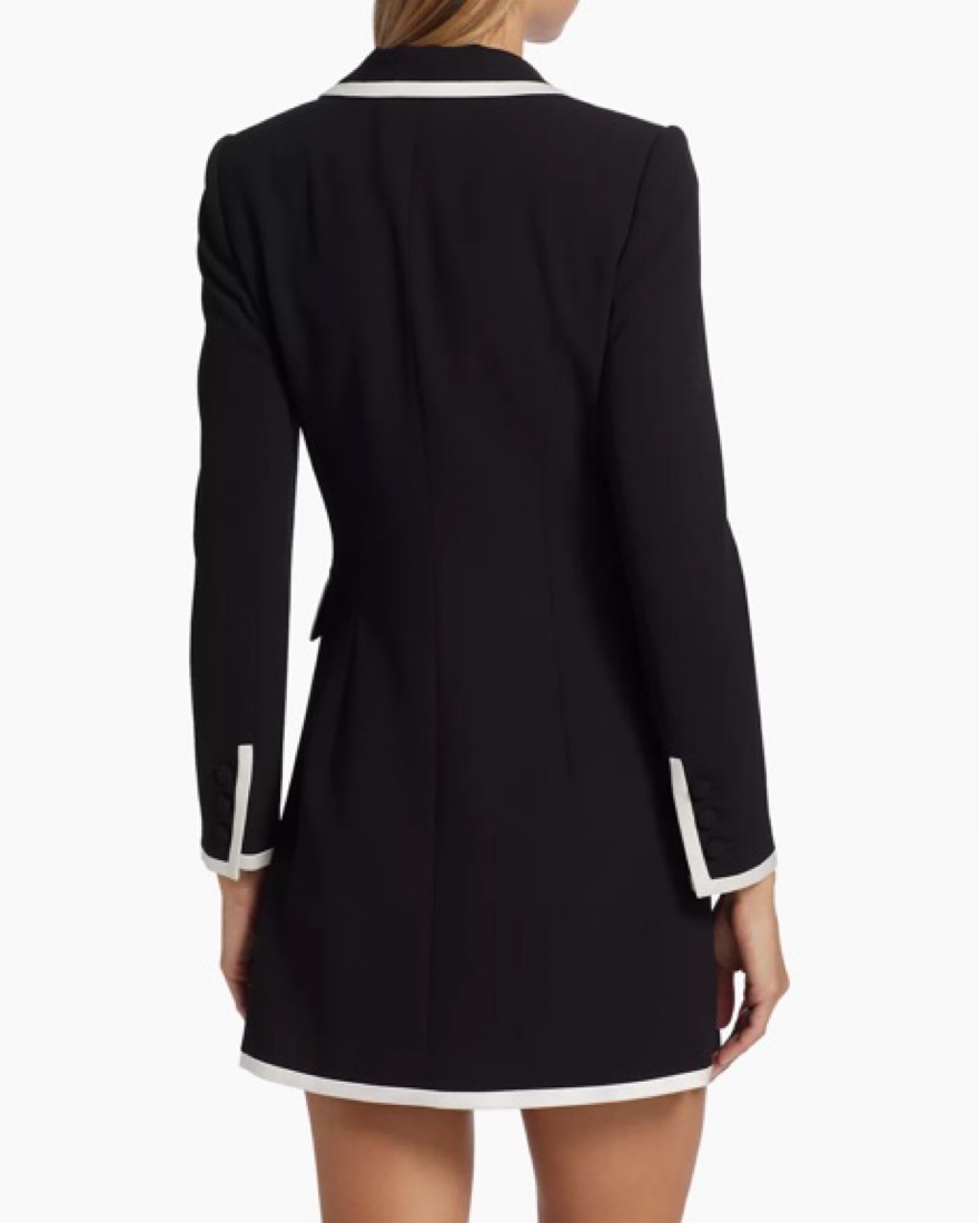 A+O Piped Tuxedo Dress by Alice & Olivia - Pickle