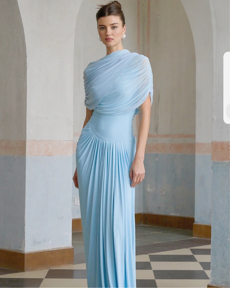 Catherine asymmetrical pleated maxi by Miss Rosier - Pickle