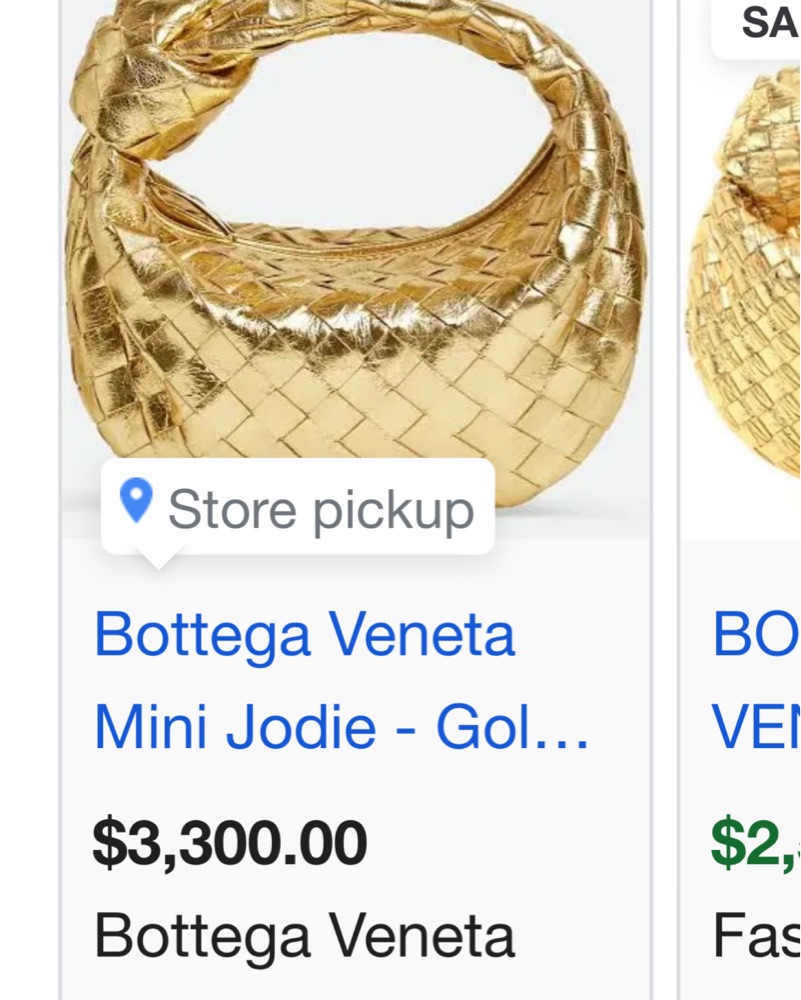 Bottega Veneta Mini Jodie - Gold Metallic Woven Bag by Bottega
