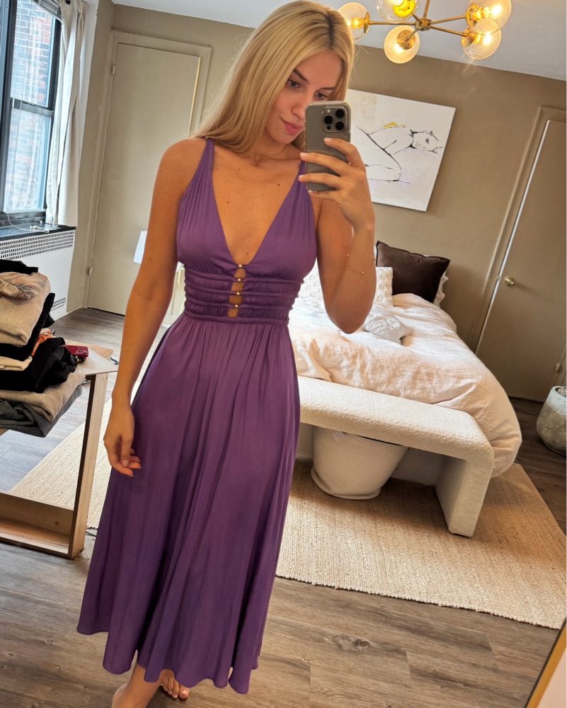 Maje Ryala V Neck Dress Size 34 by Maje - Pickle