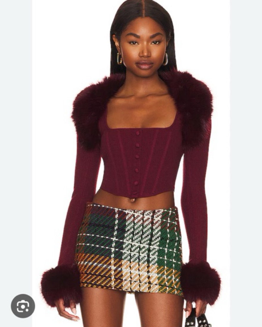 Danielle Guizio Faux Fur Knit Bolero by Danielle Guizio - Pickle