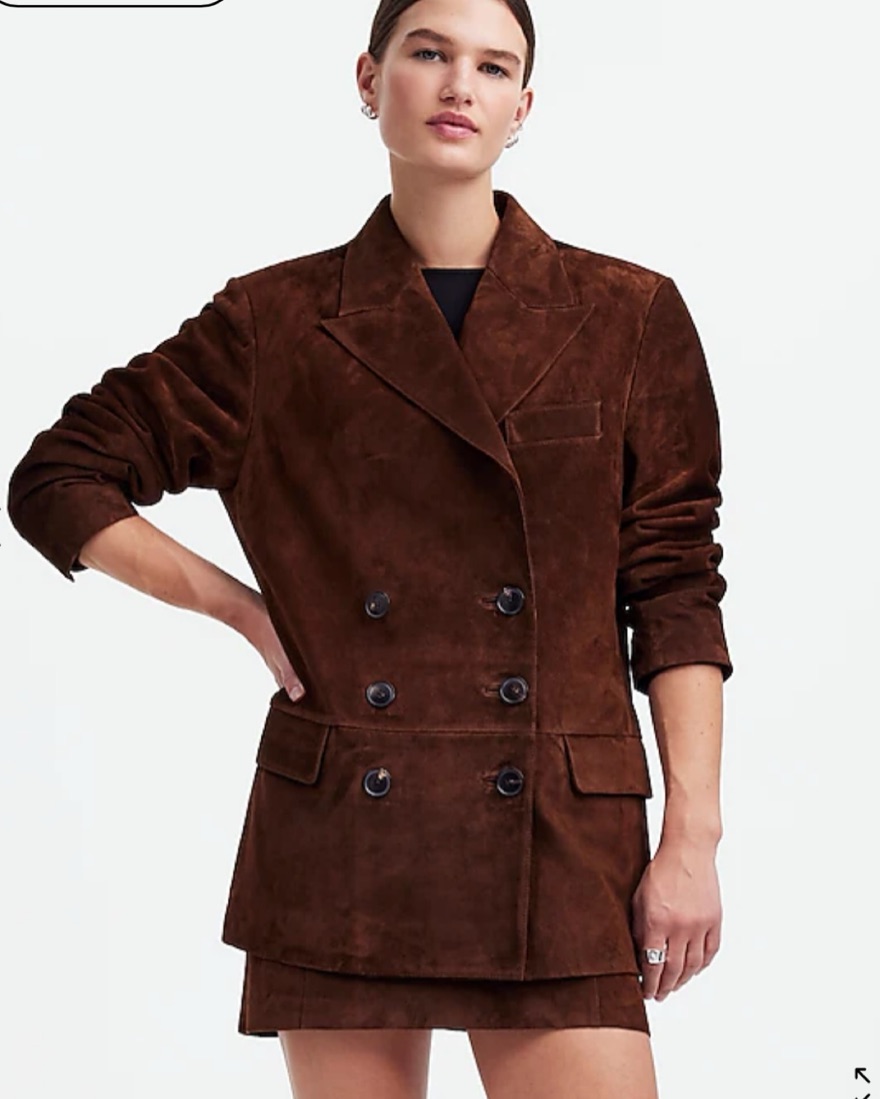 Alexa Chung Madewell Suede Blazer by Alexa Chung - Pickle
