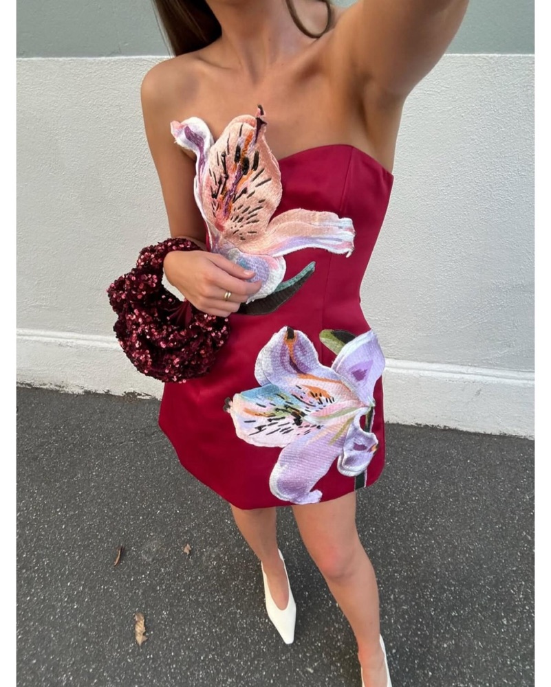 Leo Lin Rosario Mini Dress Red by Leo Lin - Pickle