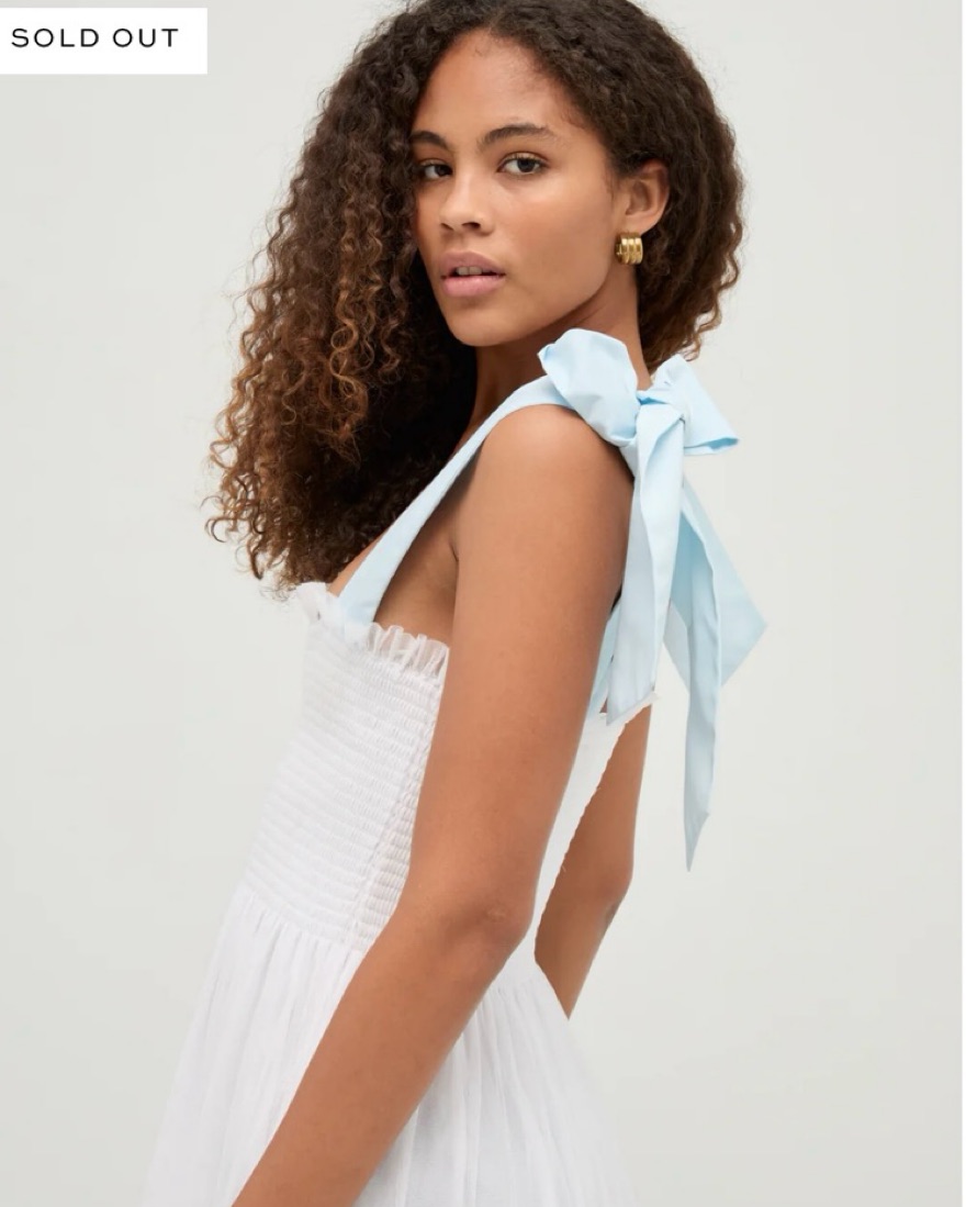 Hill House Tulle Ribbon Ellie Nap Dress by Hill House Home - Pickle