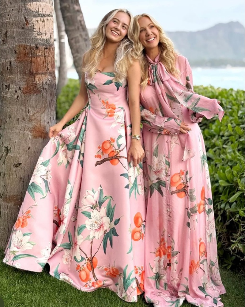 Leo Lin Nora Bustier Maxi Dress Gown by Leo Lin - Pickle