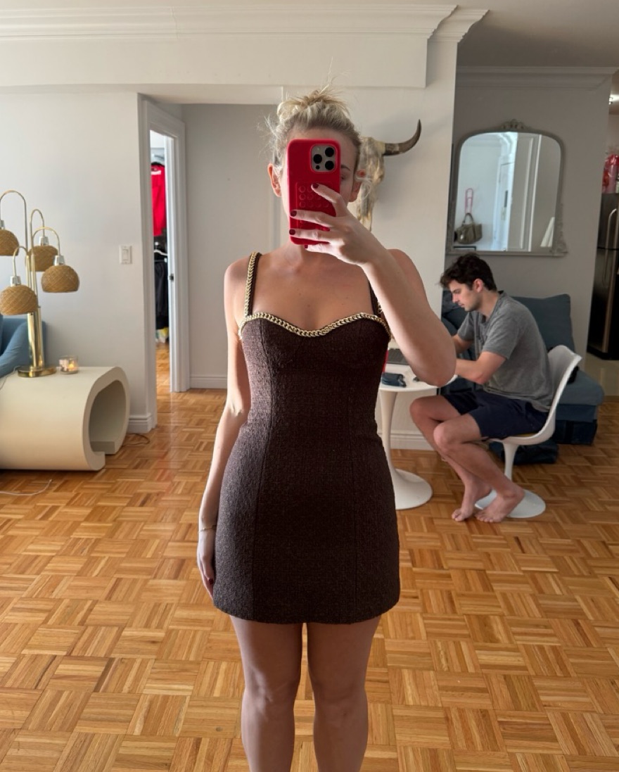 Majorelle Brown Tweed Dress by Majorelle - Pickle