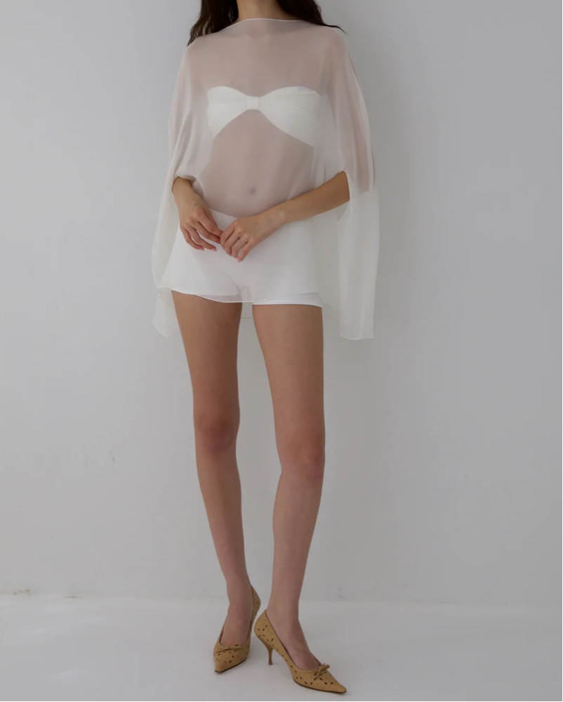 EAPHI PARISIENNE PULL OVER ホワイト Women's Ivy Cropped Cashmere Cardigan New Ivory White | N.Peal