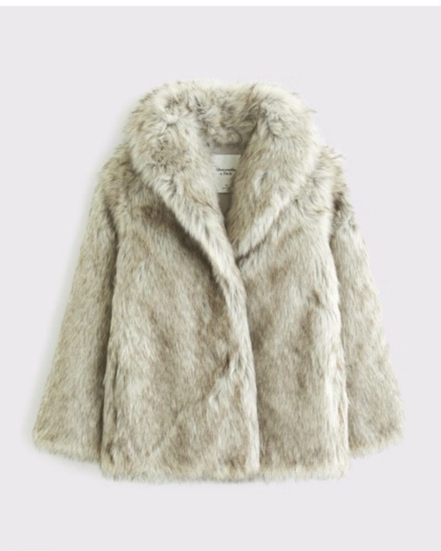 Abercrombie Faux Fur Grey Jacket by Abercrombie and Fitch - Pickle