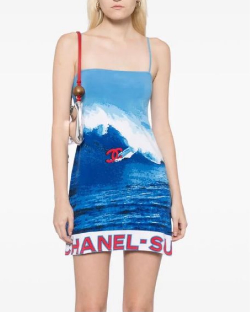M Ocean Wave Mini Dress by Chanel - Pickle