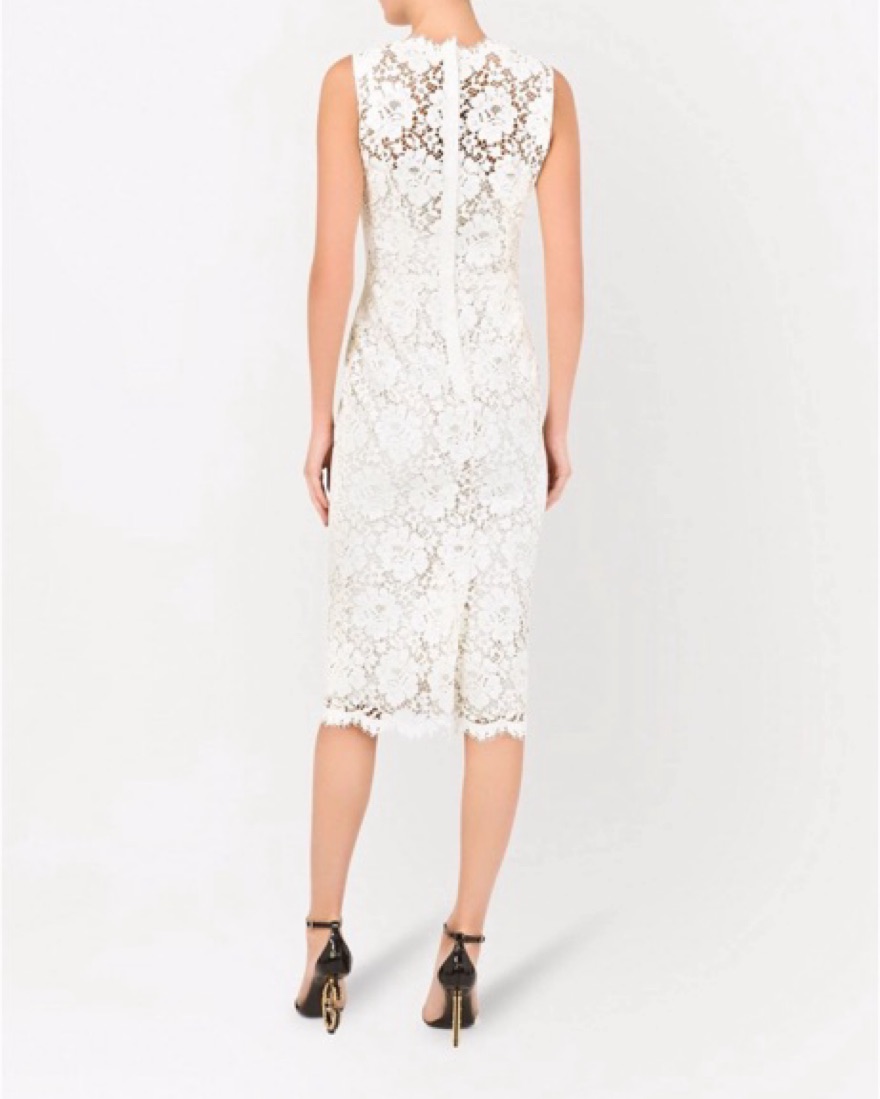 Dolce & Gabbana White Lace Midi Dress by Dolce + Gabbana - Pickle