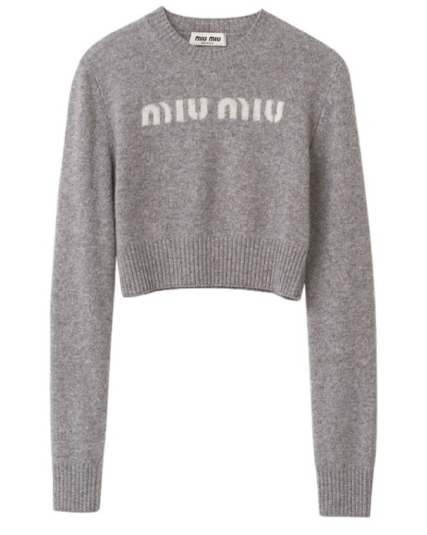 Miu Miu Cropped Sweater by Miu Miu - Pickle