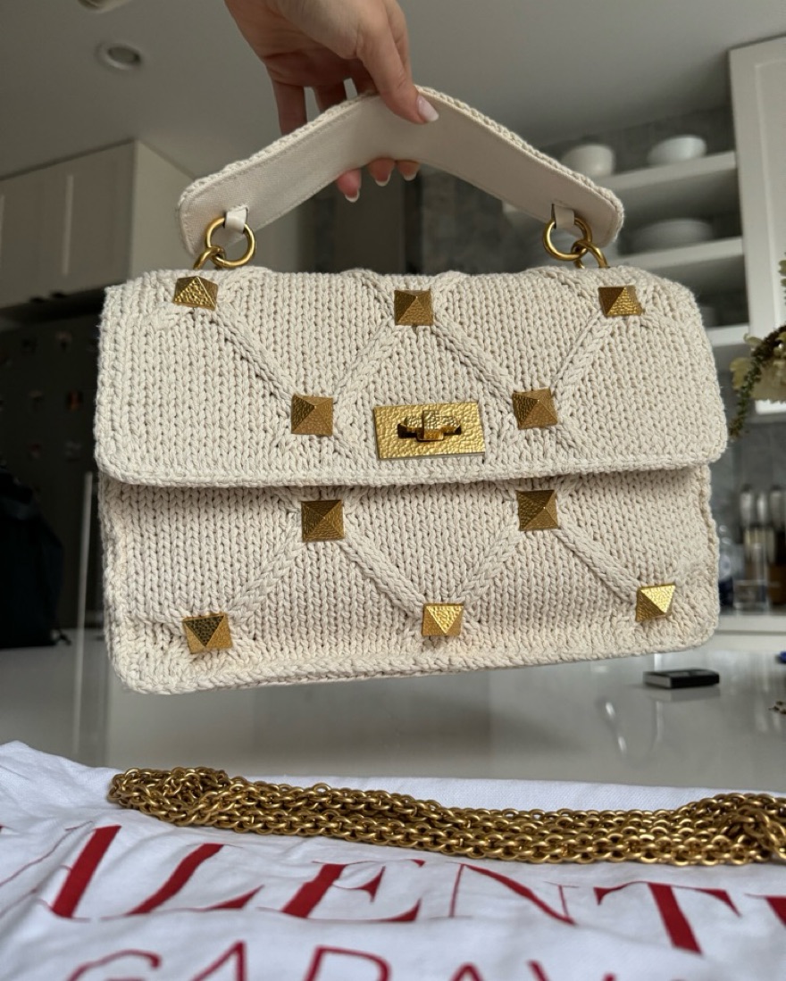 Valentino Crochet Rockstud Crossbody by Valentino - Pickle