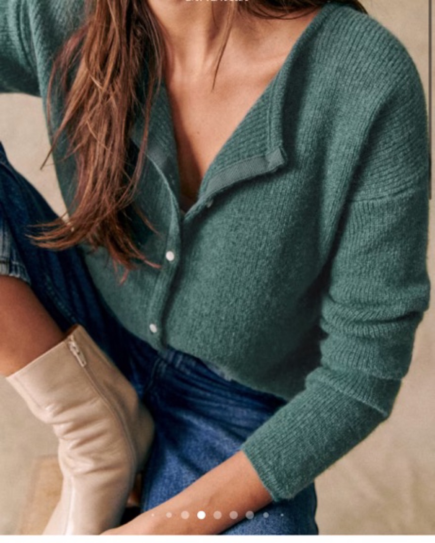 Sezane Gaspard Cardigan In Sage Green by Sezane - Pickle