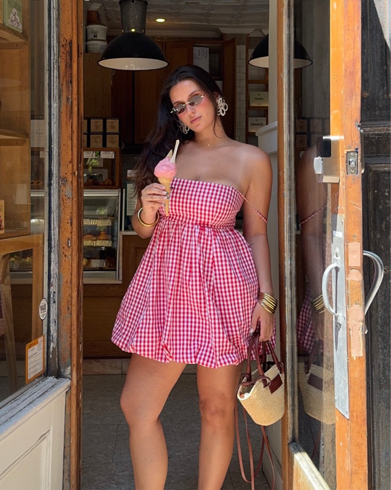 Gingham Mini Dress by Abercrombie and Fitch - Pickle