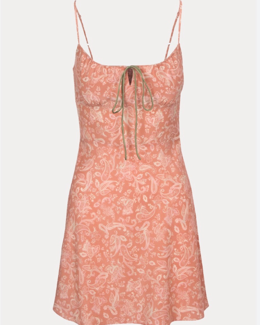 Realisation Par Inez Silk Mini Dress by Realisation Par - Pickle
