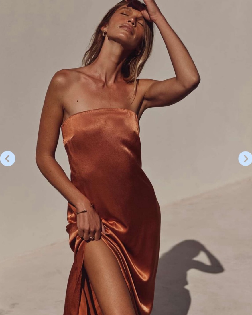 Dissh MIA ORANGE STRAPLESS SATIN by Dissh - Pickle