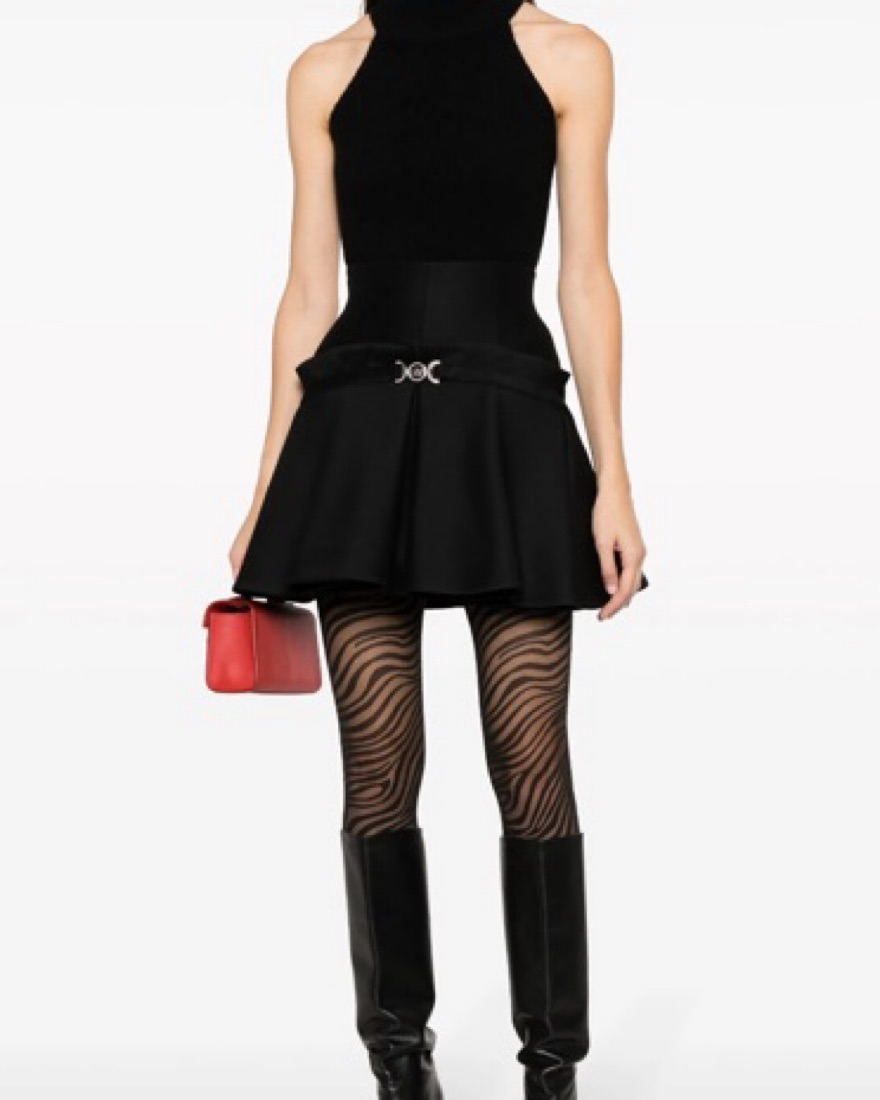 Versace 95' Box Pleat Mini Skirt by Versace - Pickle