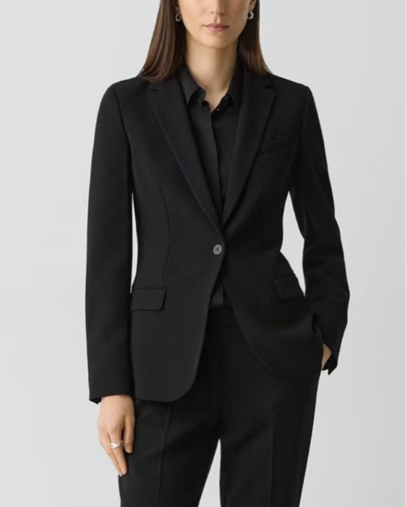 Theory Blazer In Admiral Crepe by Theory - Pickle