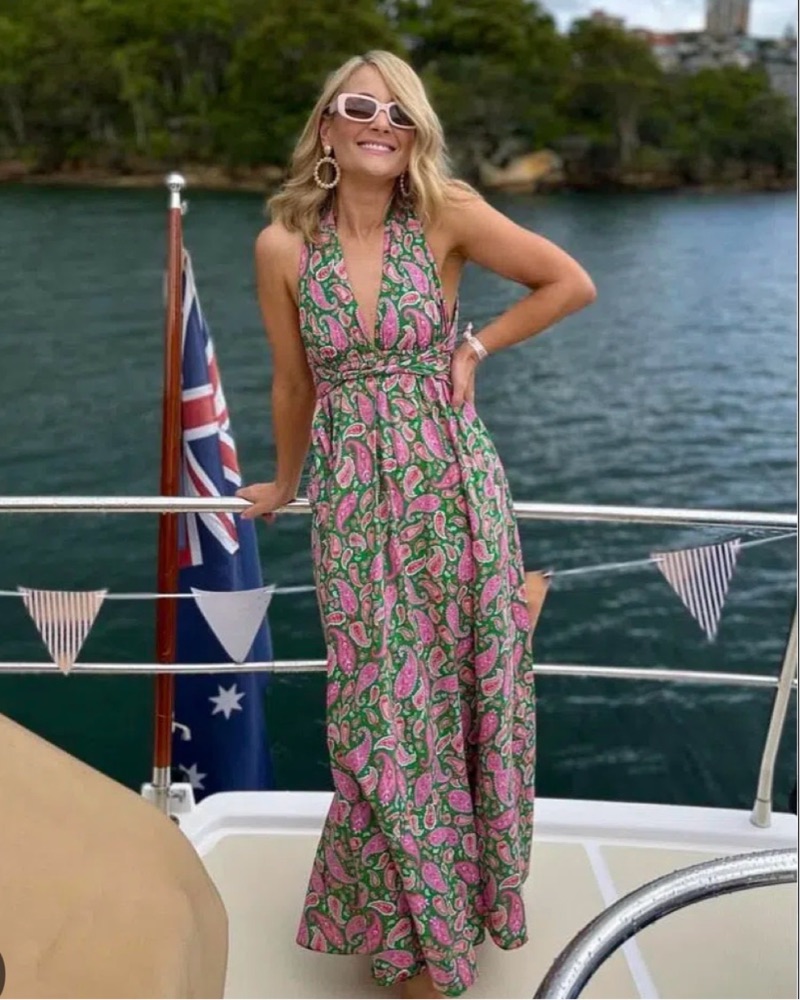 Scanlan Theodore Paisley Halter Dress by Scanlan Theodore - Pickle