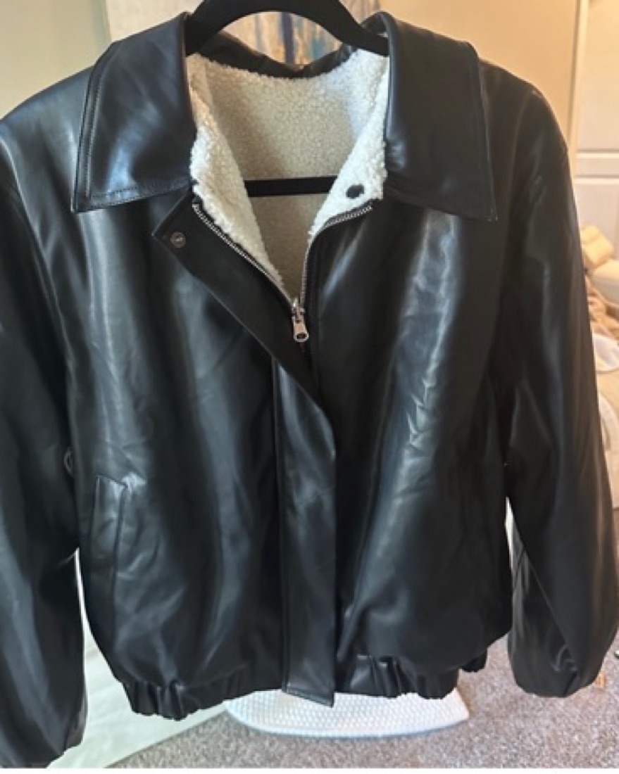 ジャケット・アウター reversible leather bomber jacket Reversible Faux Leather Sherpa Jacket by Unknown - Pickle