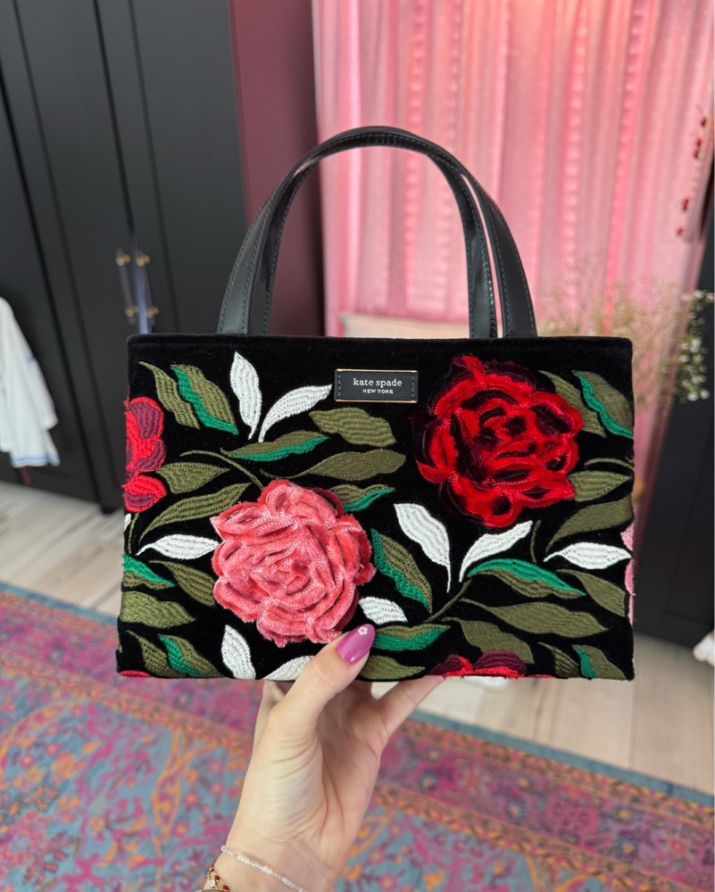 Kate Spade Velvet Floral Sam Icon Tote by Kate Spade - Pickle