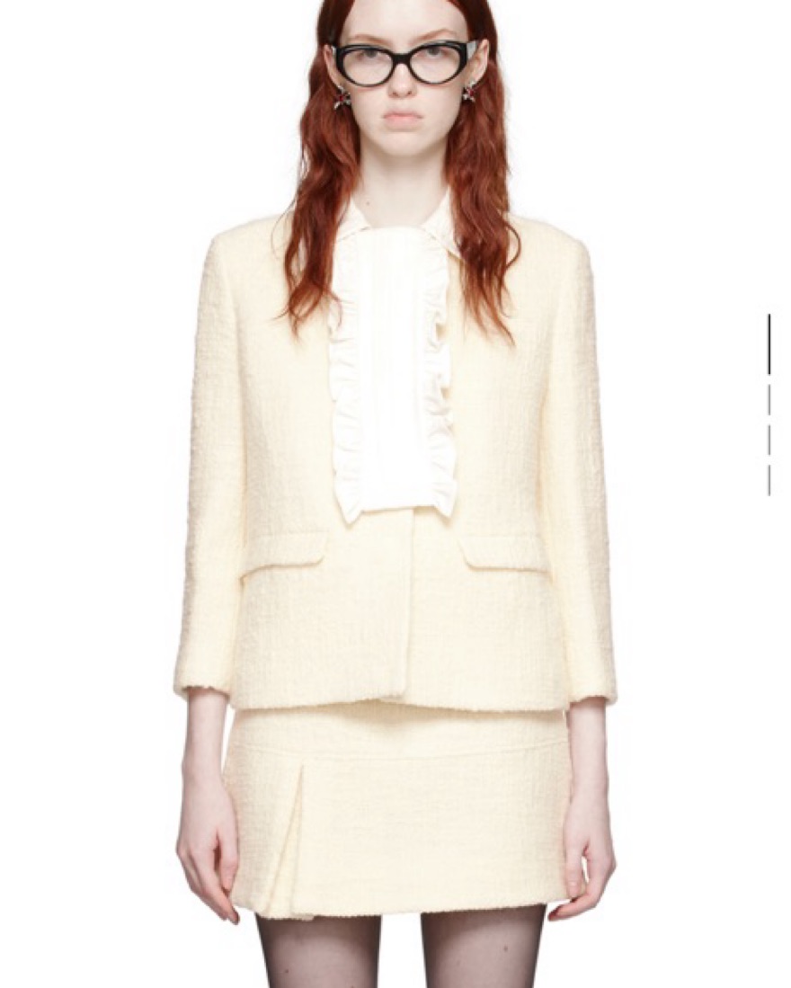 Shushu/Tong Off-White Jacket Skirt Set by Shushu / Tong - Pickle