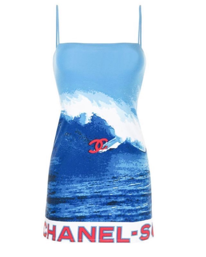 Chanel Vintage Tropical Print Slip Dress by Chanel - Pickle