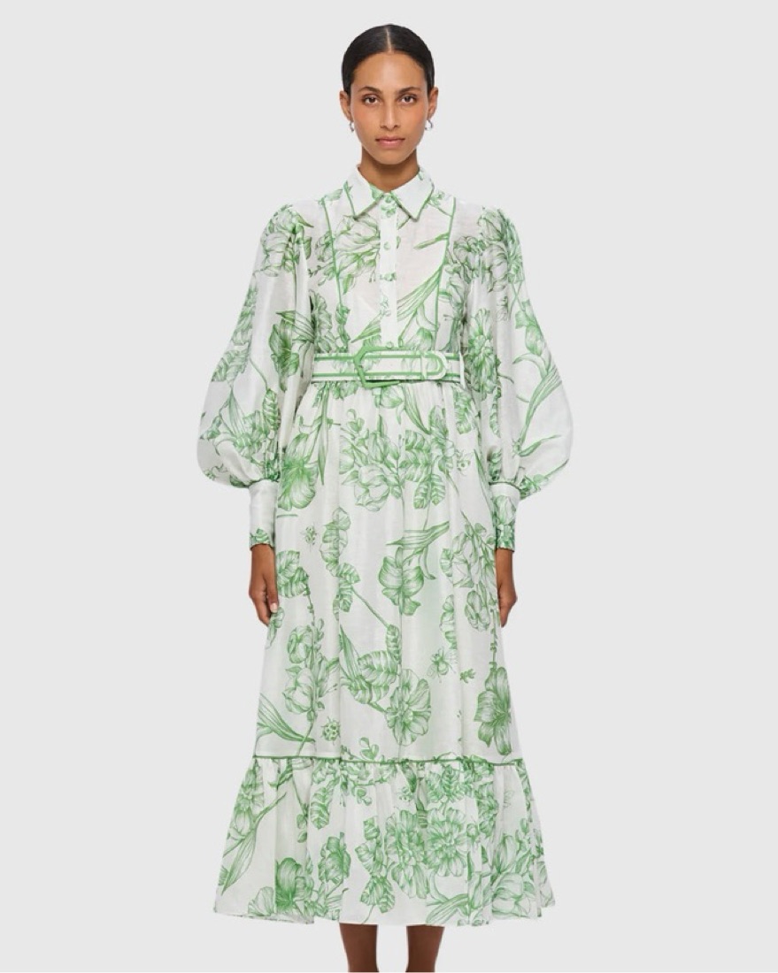 Leo Lin Stephania Midi Dress by Leo Lin - Pickle