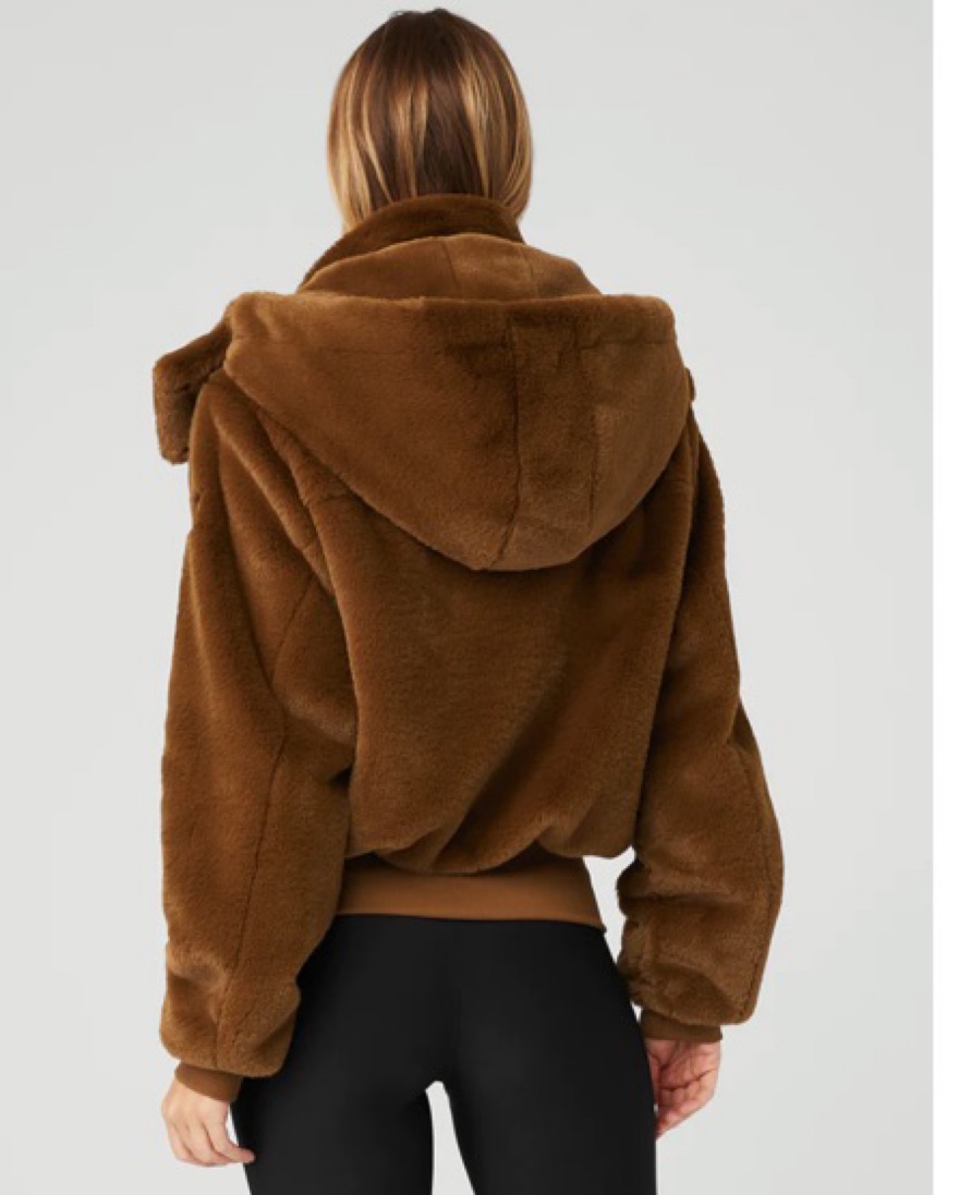 Alo Yoga Faux Fur Foxy Jacket Brown by Alo Yoga - Pickle