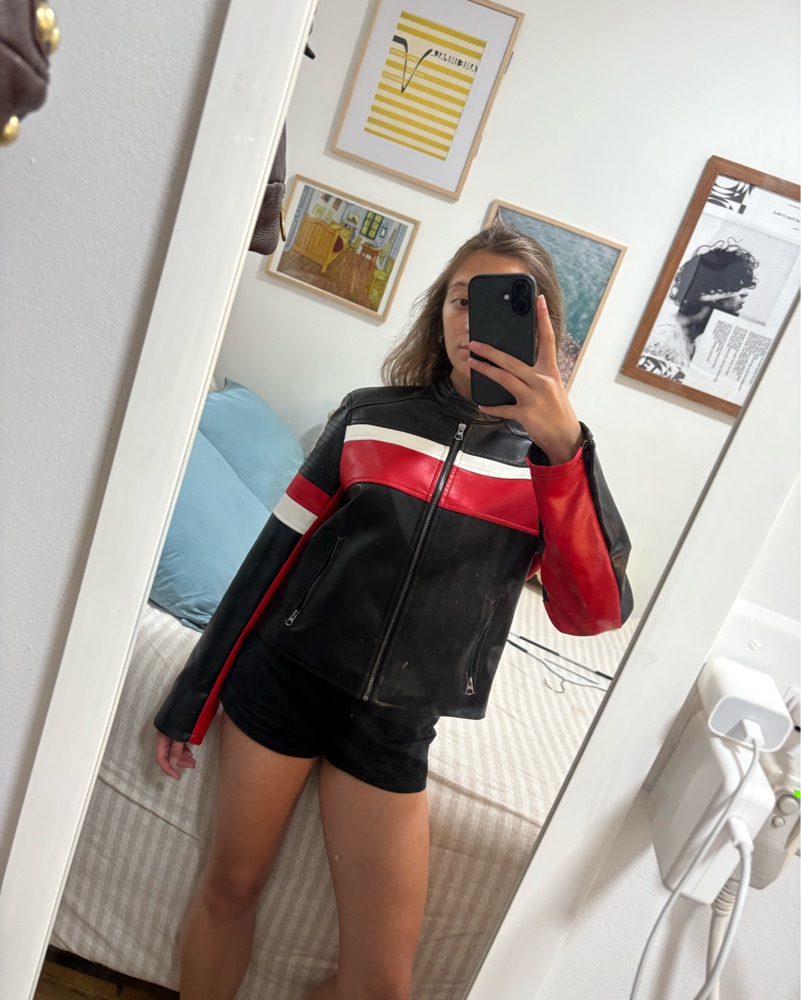 Sleek Leather Moto Jacket Jacket by Ashley by 26 International