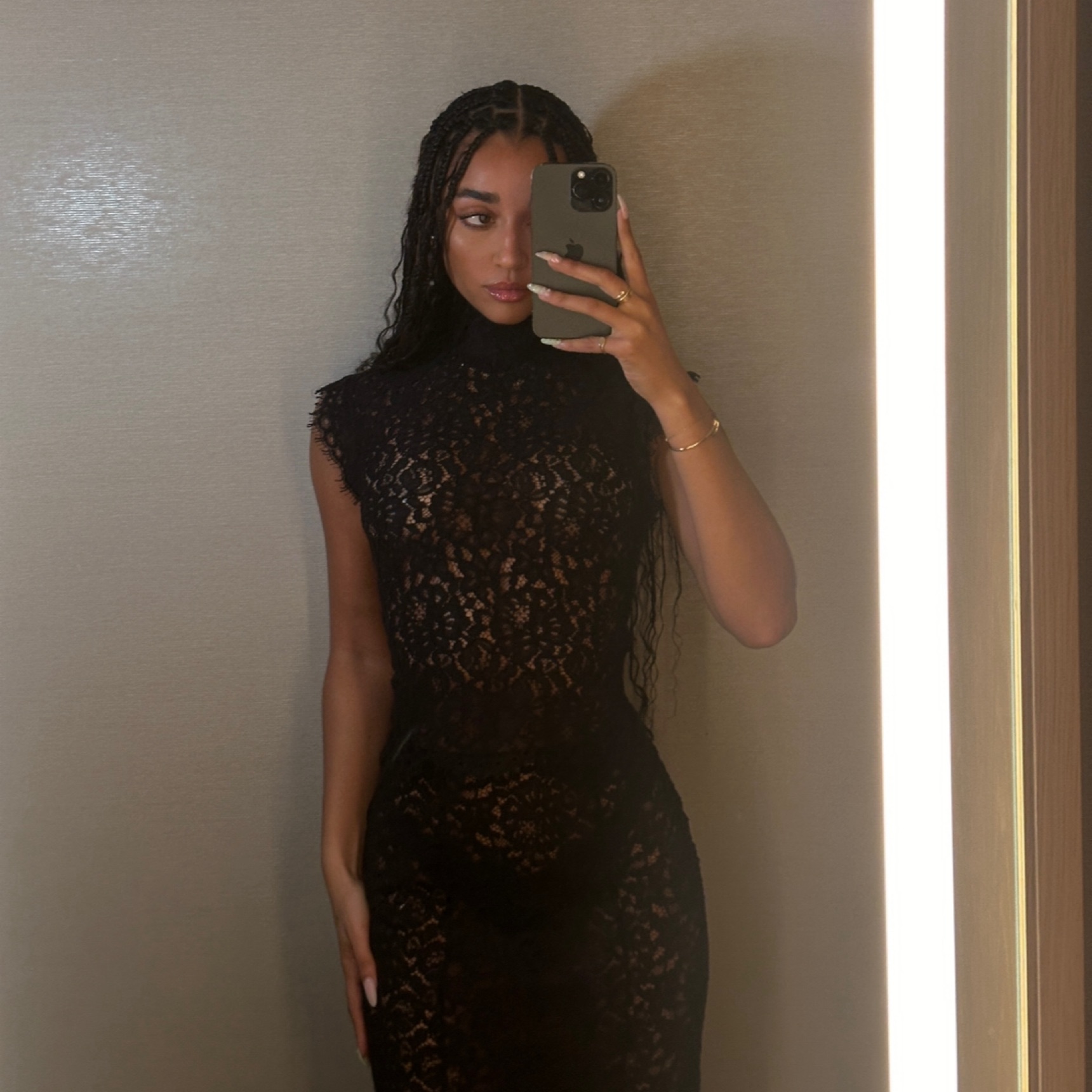 L'Academie Lace Top And Skirt Set by L'Academie - Pickle