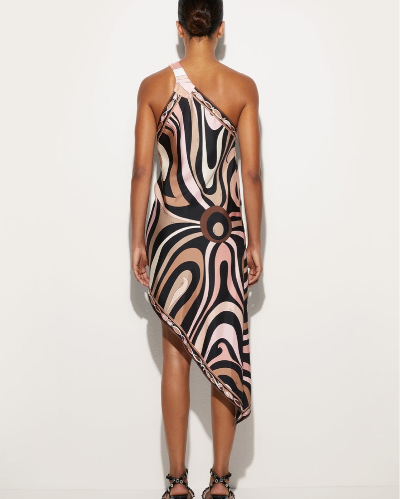 Pucci - ASYMMETRICAL SILK TWILL DRESS by Pucci - Pickle