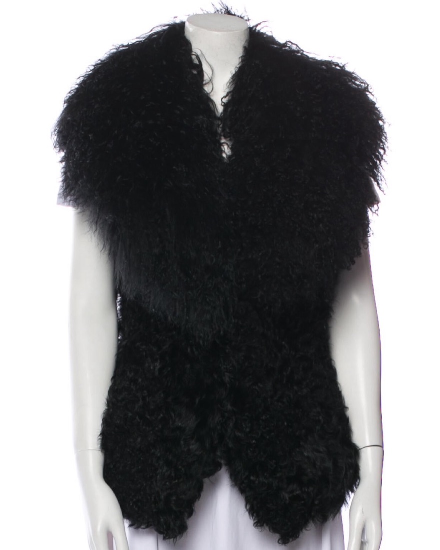 Ralph Lauren Fur Vest by Ralph Lauren - Pickle