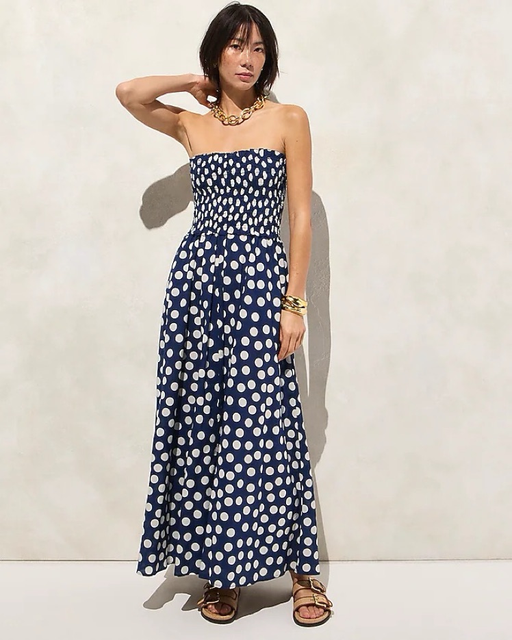 J. Crew Smocked Maxi Dress by J Crew - Pickle
