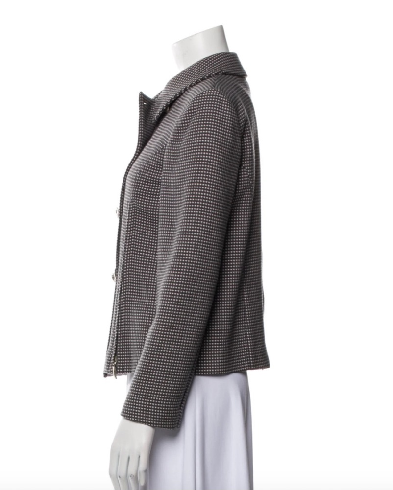 Giorgio Armani Wool Plaid Print Blazer by Giorgio Armani - Pickle